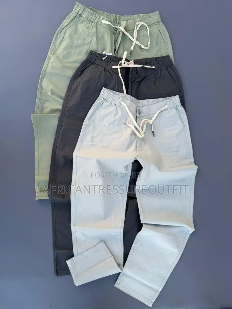 Zara Drawstring Linen Trouser Features Elastic Waistband and Comfort