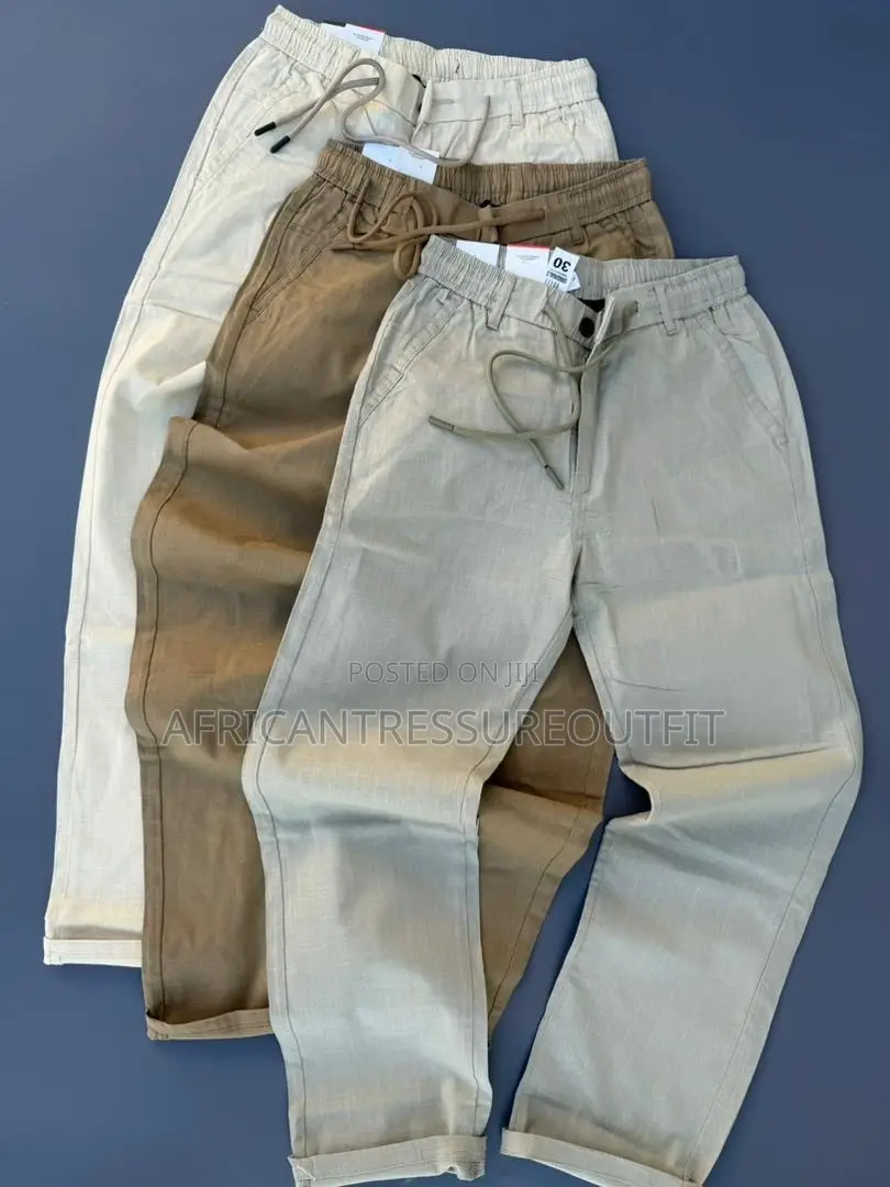 Zara Drawstring Linen Trouser Features Elastic Waistband and Comfort