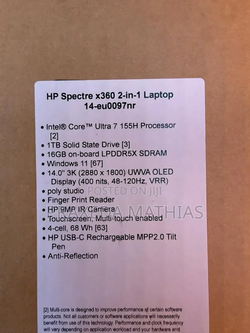 New Laptop HP Spectre X360 16GB Intel Core Ultra 7 SSD 1T
