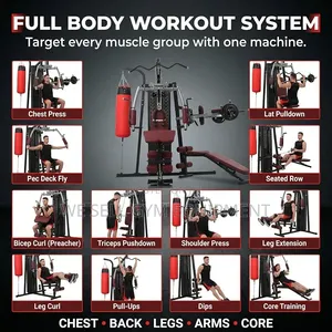 Fitality Multifunctional Three Station Gym Machine All in 1