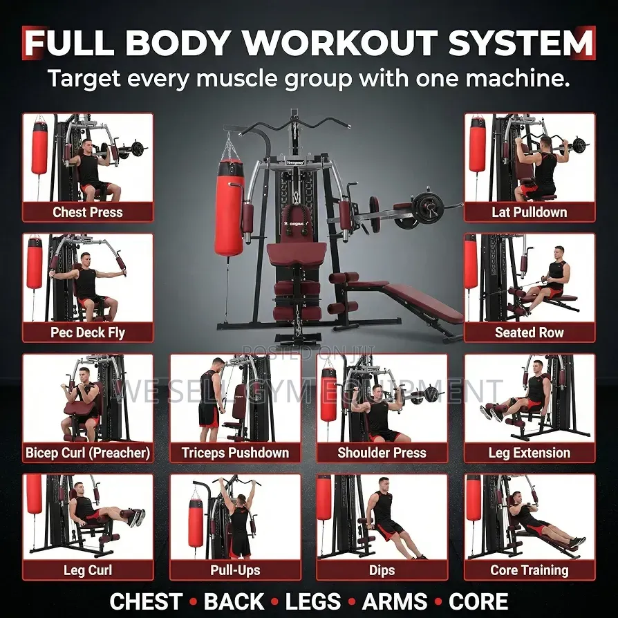 Fitality Multifunctional Three Station Gym Machine All in 1
