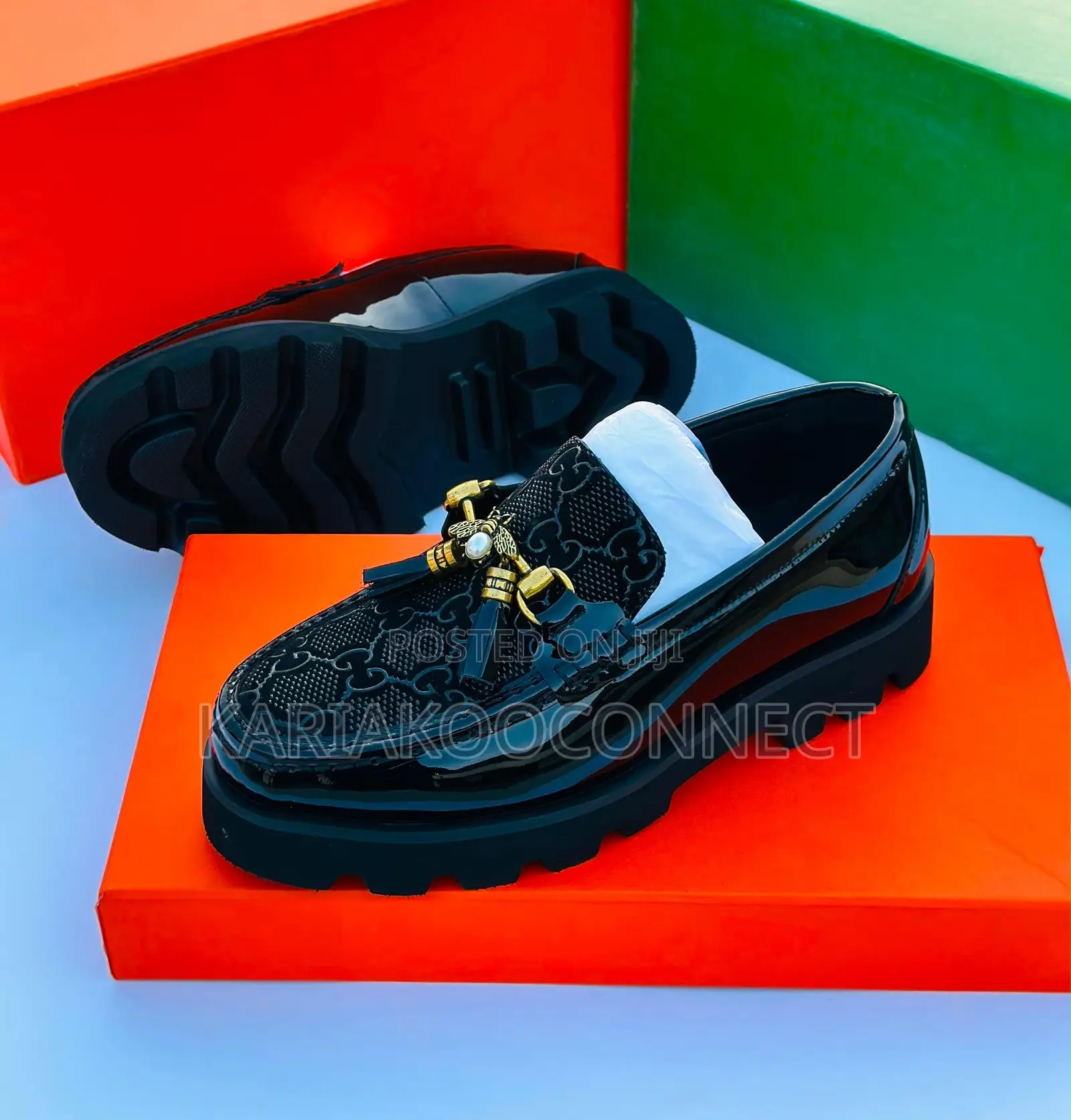 Men’s Black Patent Tasseled Loafer