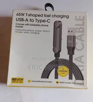 65W T-Shaped Fast Charging
USB-A to Type-C