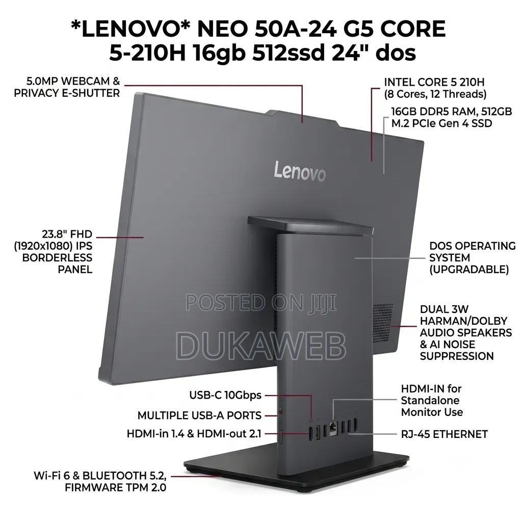 New Desktop Computer Lenovo 16GB Intel Core i5 SSD 512GB