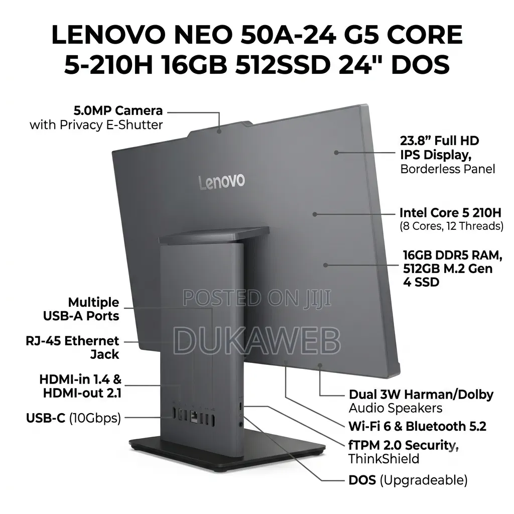 New Desktop Computer Lenovo 16GB Intel Core i5 SSD 512GB