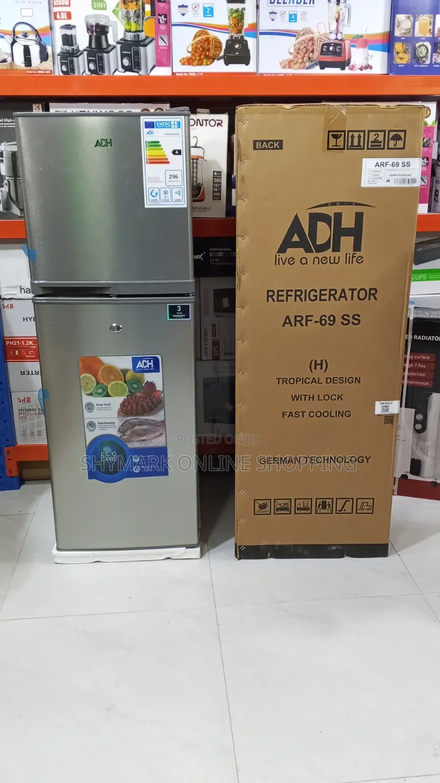 Adh Refrigerator Double Door 170l (Arf 69 Ss) 170l