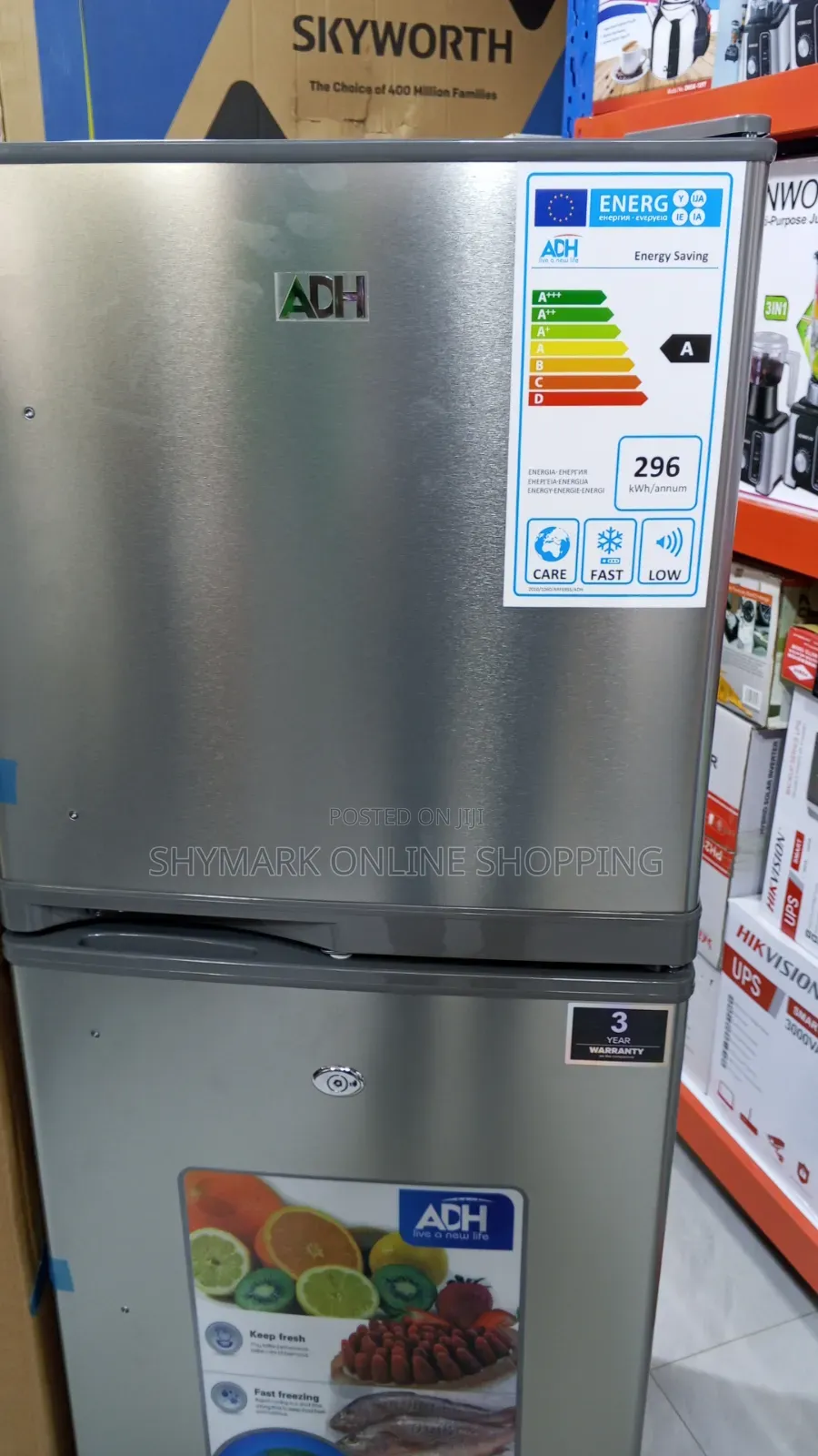 Adh Refrigerator Double Door 170l (Arf 69 Ss) 170l