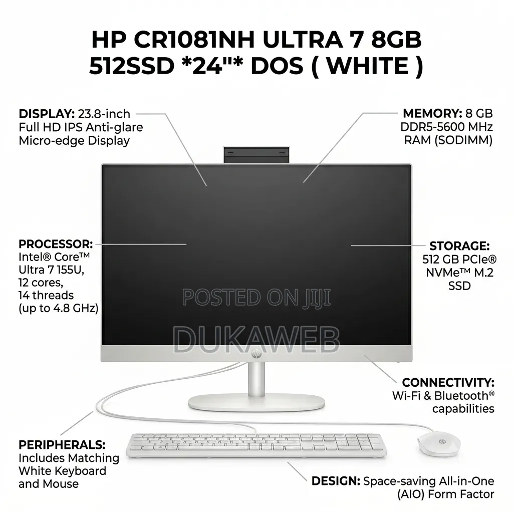 New Desktop Computer HP 8GB Intel Core Ultra 7 SSD 512GB
