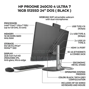 New HP ProOne 240 G10 All-in-One 16GB Intel Core Ultra 7 SSD 512GB