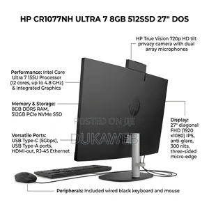 New Desktop Computer HP 8GB Intel Core Ultra 7 SSD 512GB