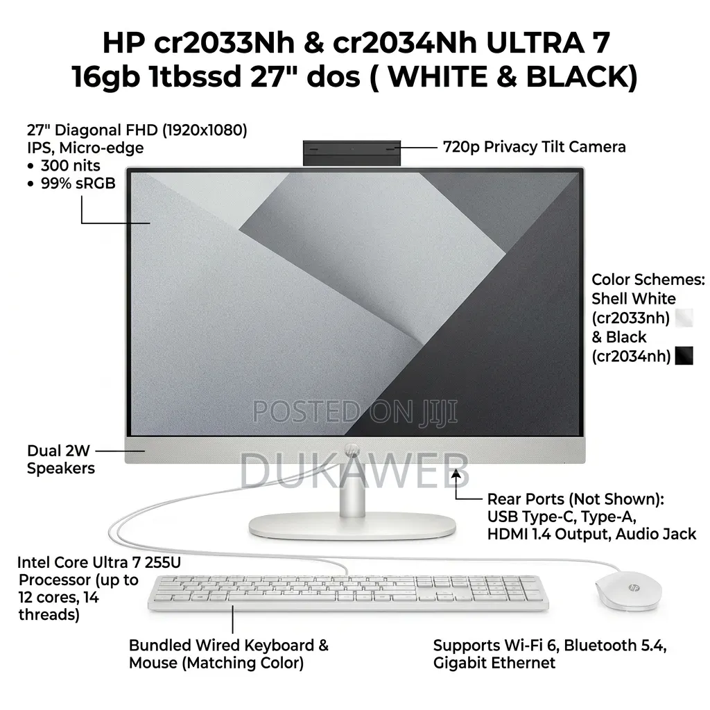 New Desktop Computer HP 16GB Intel Core Ultra 7 SSD 1T