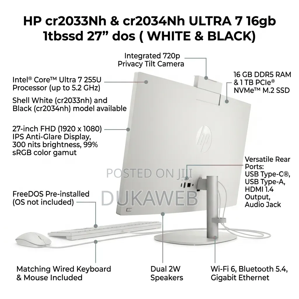 New Desktop Computer HP 16GB Intel Core Ultra 7 SSD 1T