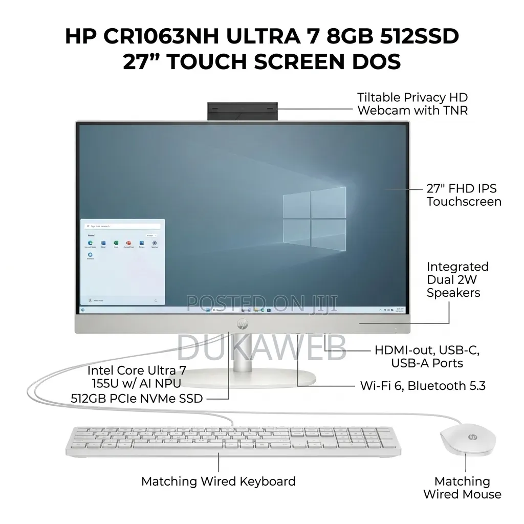 New Desktop Computer HP 8GB Intel Core Ultra 7 SSD 512GB
