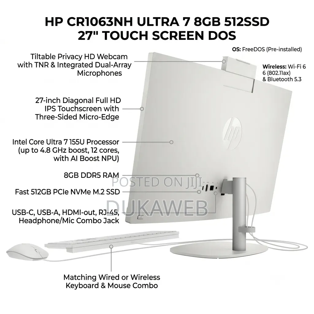 New Desktop Computer HP 8GB Intel Core Ultra 7 SSD 512GB