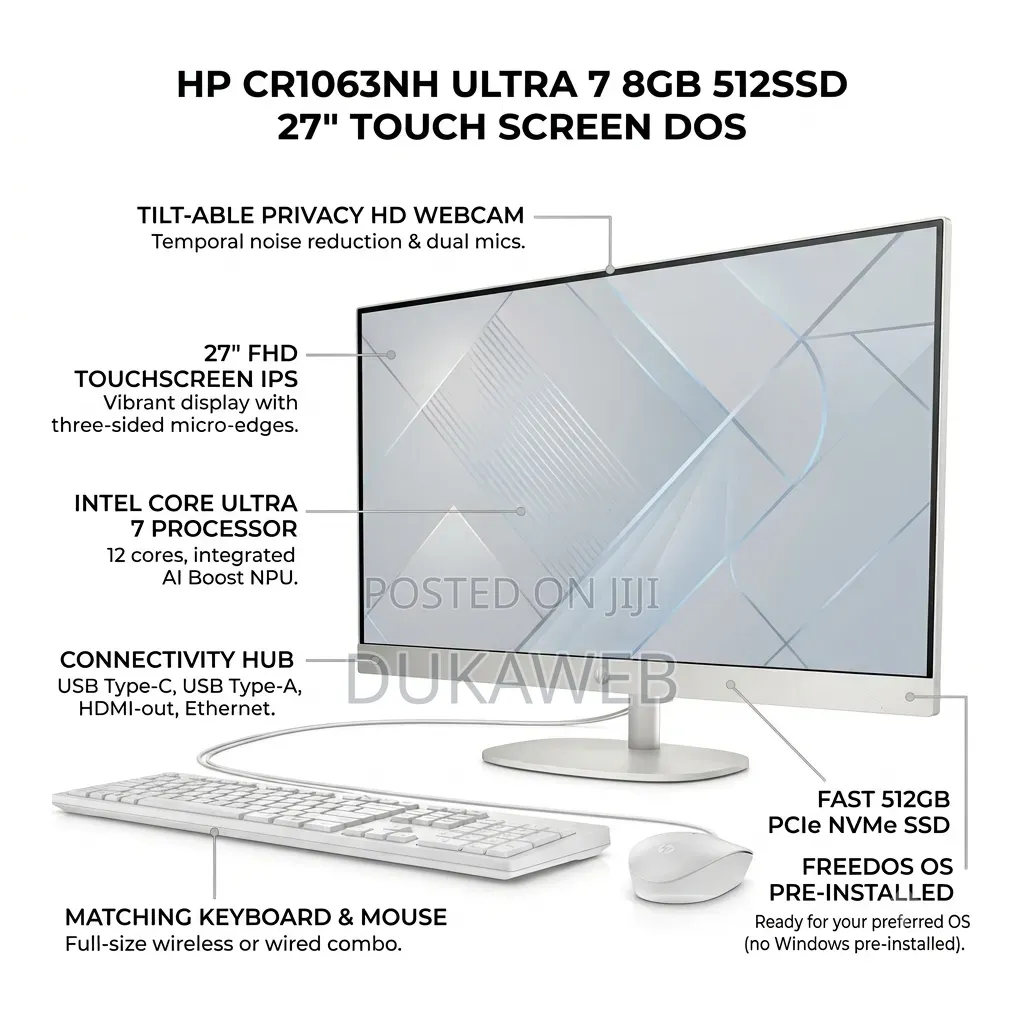 New Desktop Computer HP 8GB Intel Core Ultra 7 SSD 512GB