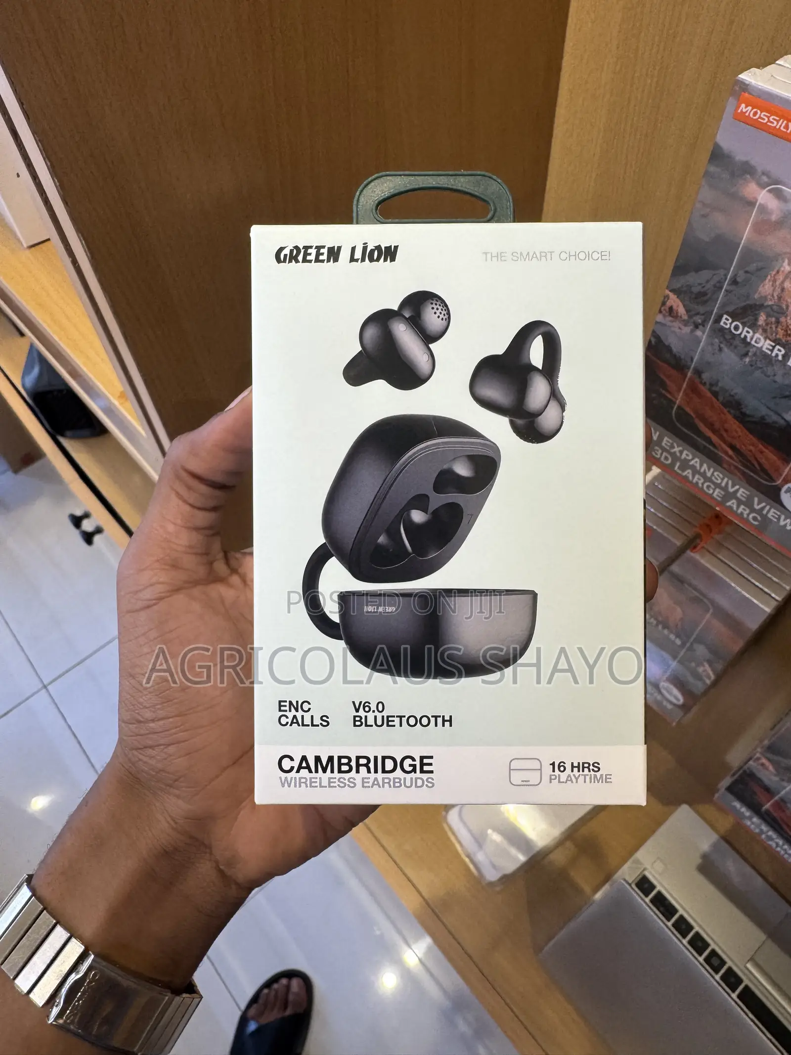 Green Lion Cambridge Open-Ear Clip Wireless Earbuds - ENC Calls