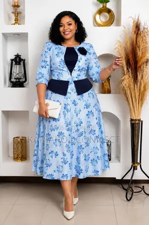 Classy Plus Size Peplum Midi Dress