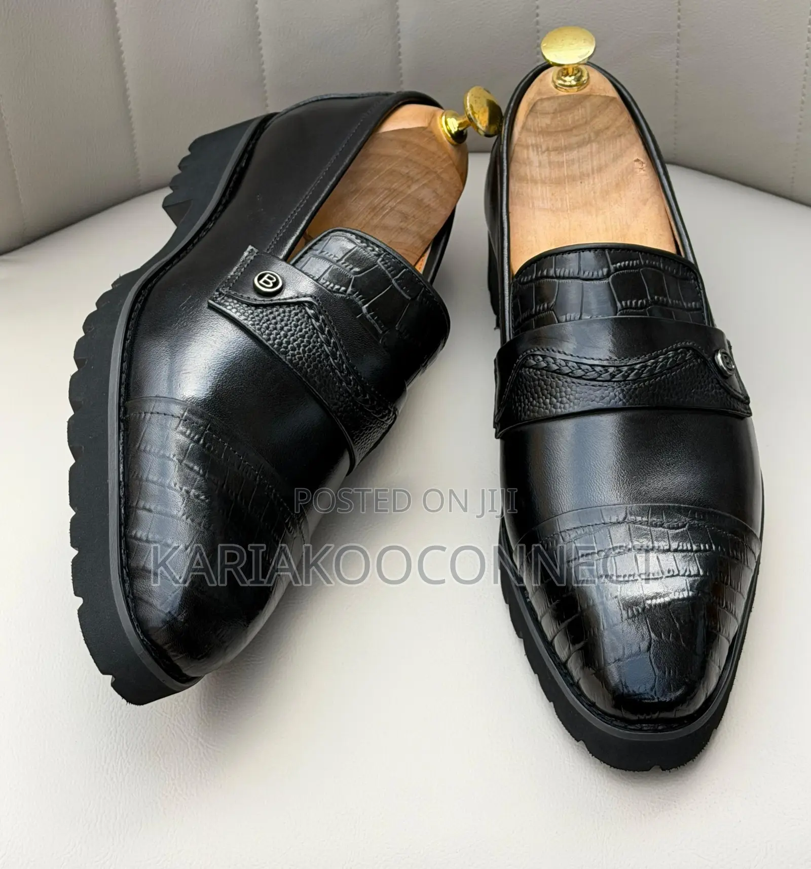 Clarks Croc-Embossed Penny Loafers