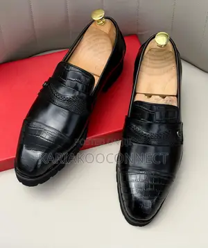 Clarks Croc-Embossed Penny Loafers