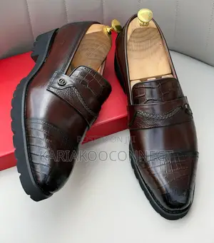 Clarks Croc-Embossed Penny Loafers