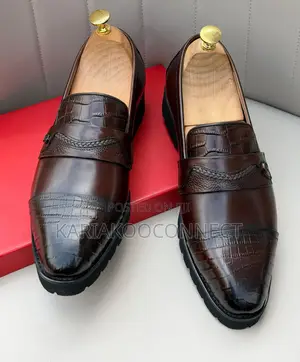 Clarks Croc-Embossed Penny Loafers