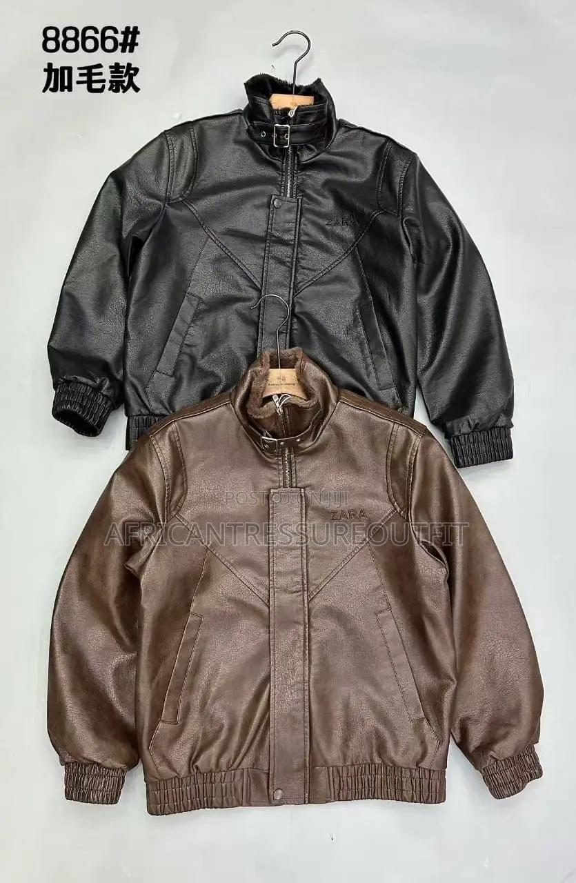 Mens Faux Leather Fleece-Lined Winter Bomber Jackets Available