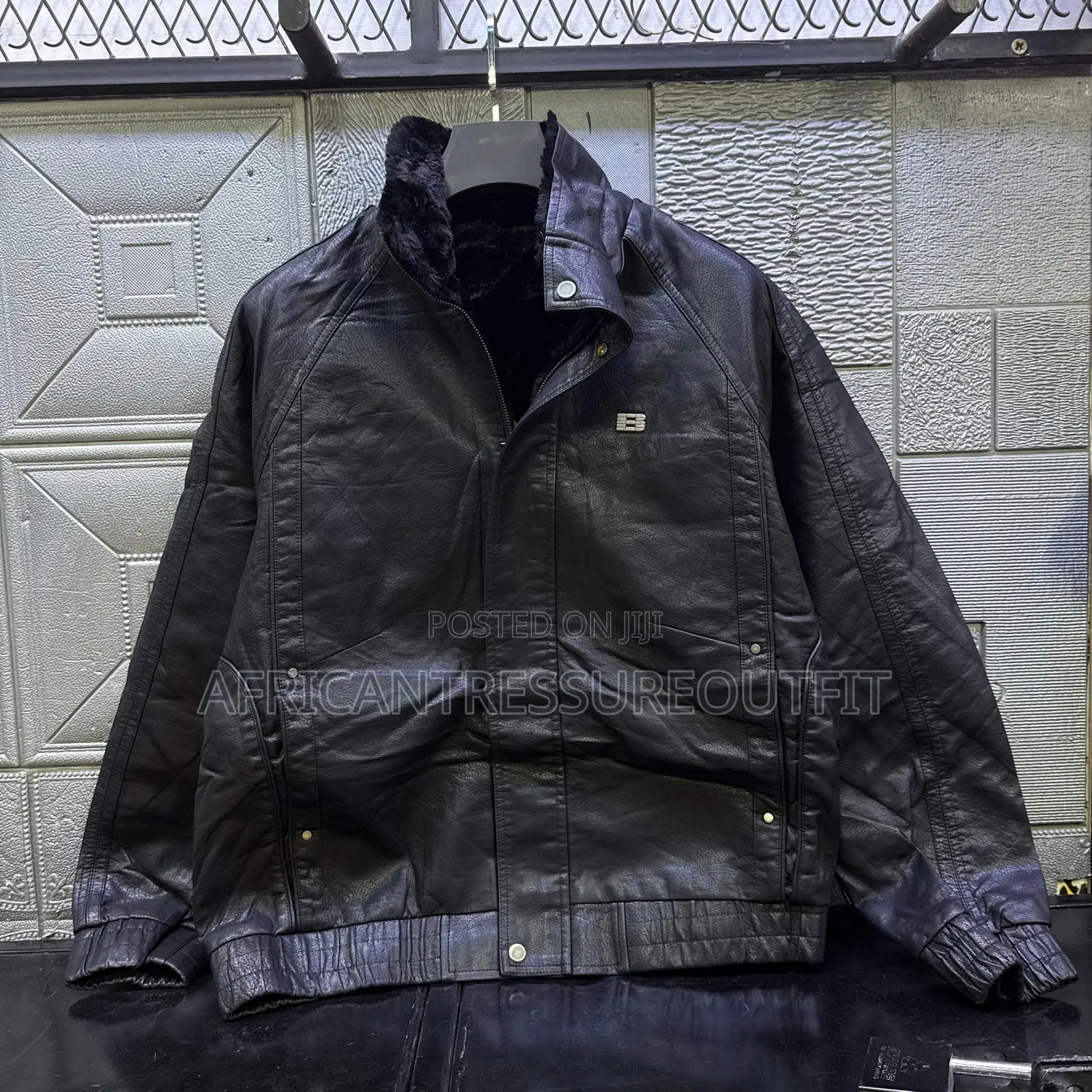 Mens Faux Leather Fleece-Lined Winter Bomber Jackets Available