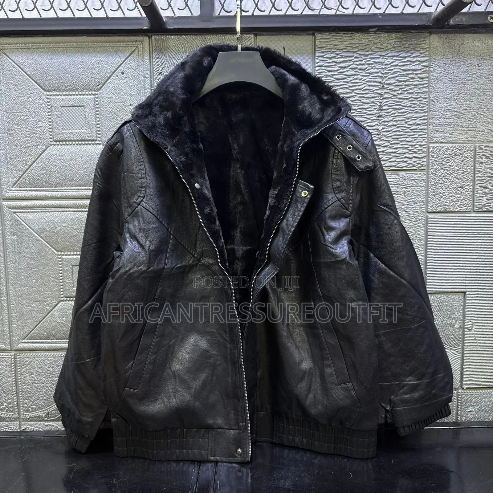 Mens Faux Leather Fleece-Lined Winter Bomber Jackets Available