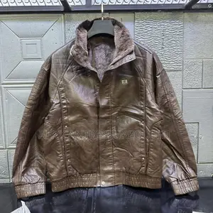 Mens Faux Leather Fleece-Lined Winter Bomber Jackets Available