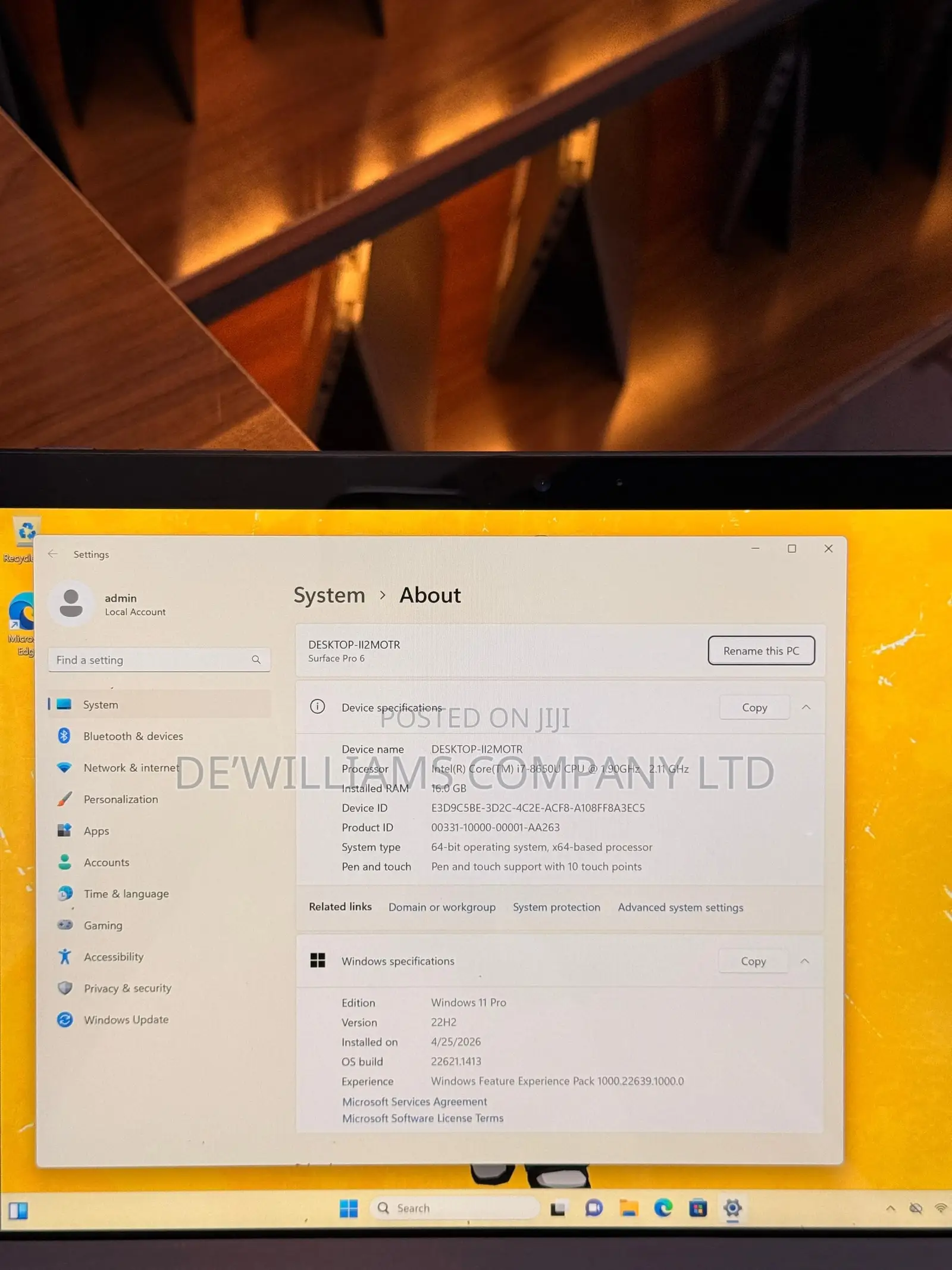 Laptop Microsoft Surface Pro 6 16GB Intel Core i7 SSD 512GB