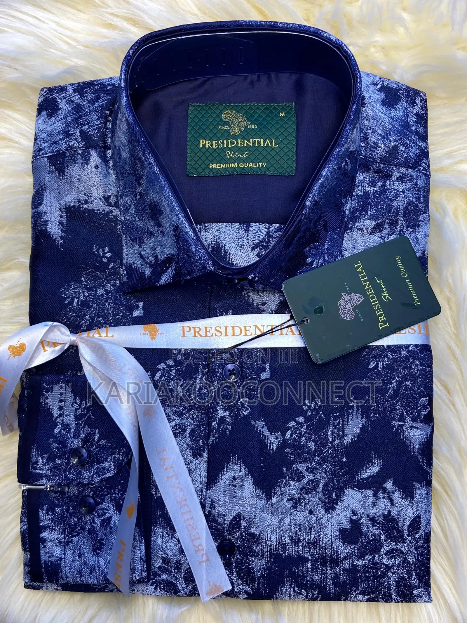 Presidential Men’s Brocade Jacquard Print Shirt