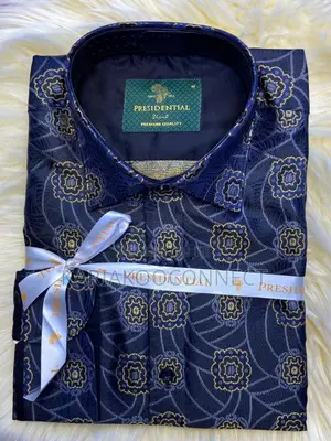 Presidential Men’s Brocade Jacquard Print Shirt