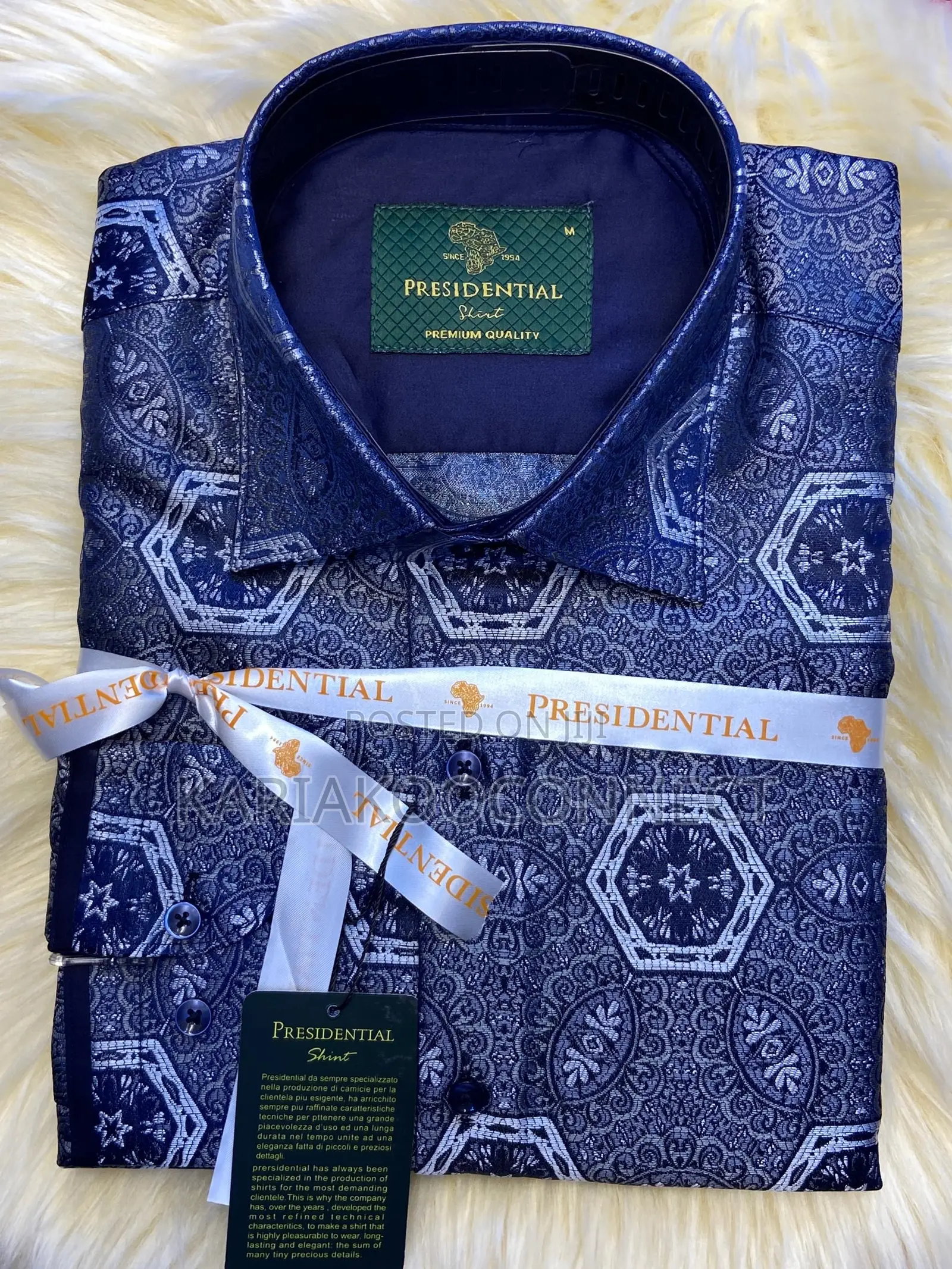 Presidential Men’s Brocade Jacquard Print Shirt