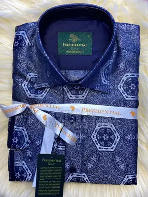 Presidential Men’s Brocade Jacquard Print Shirt