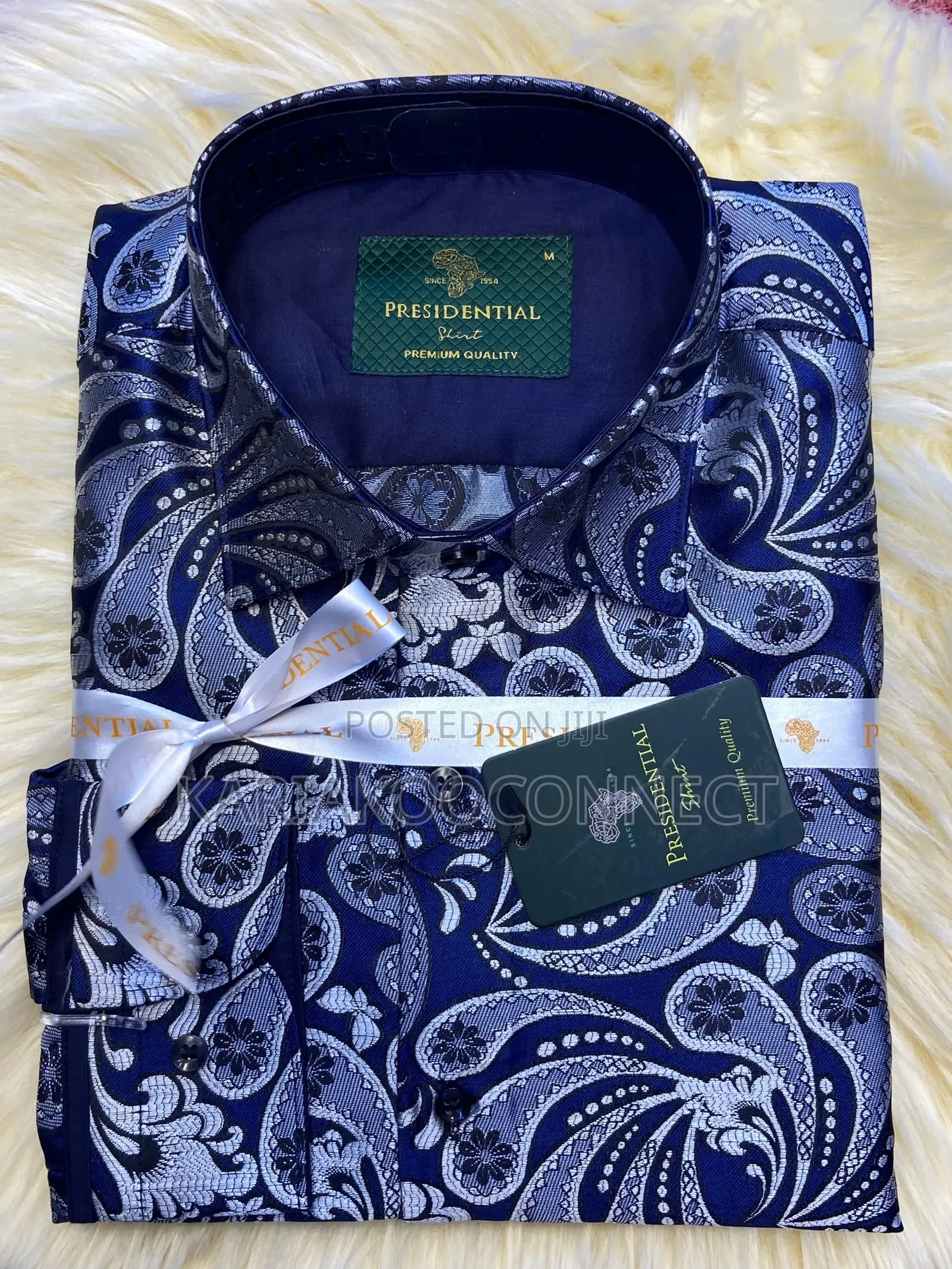 Presidential Men’s Brocade Jacquard Print Shirt