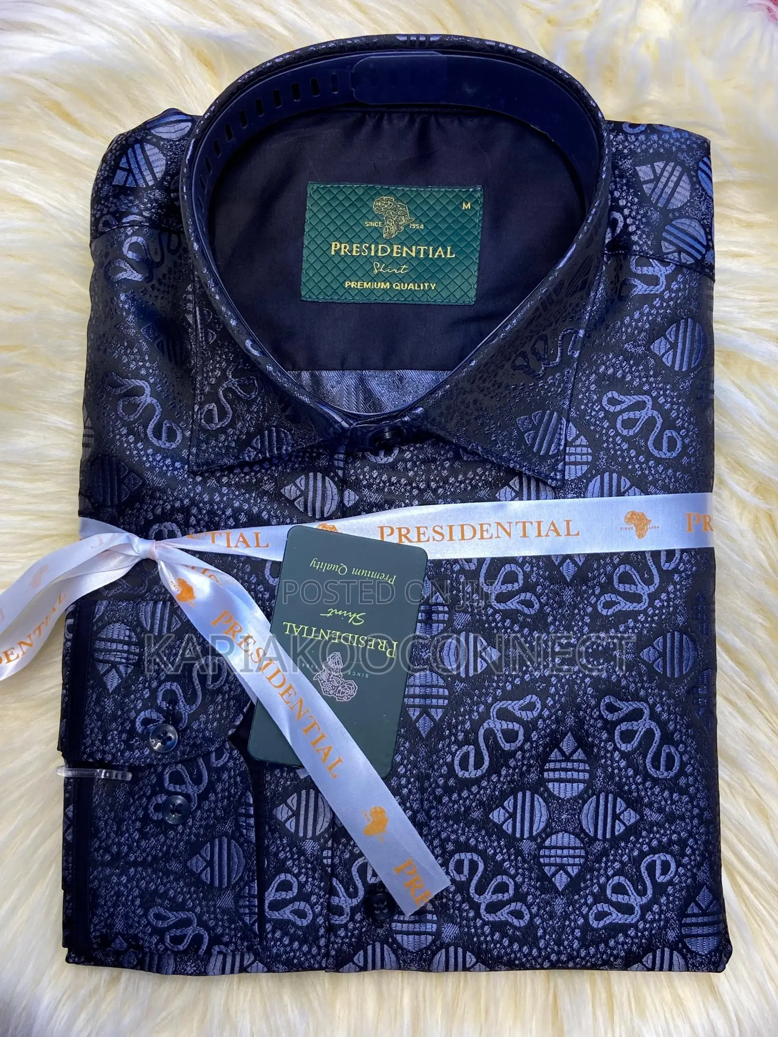 Presidential Men’s Brocade Jacquard Print Shirt