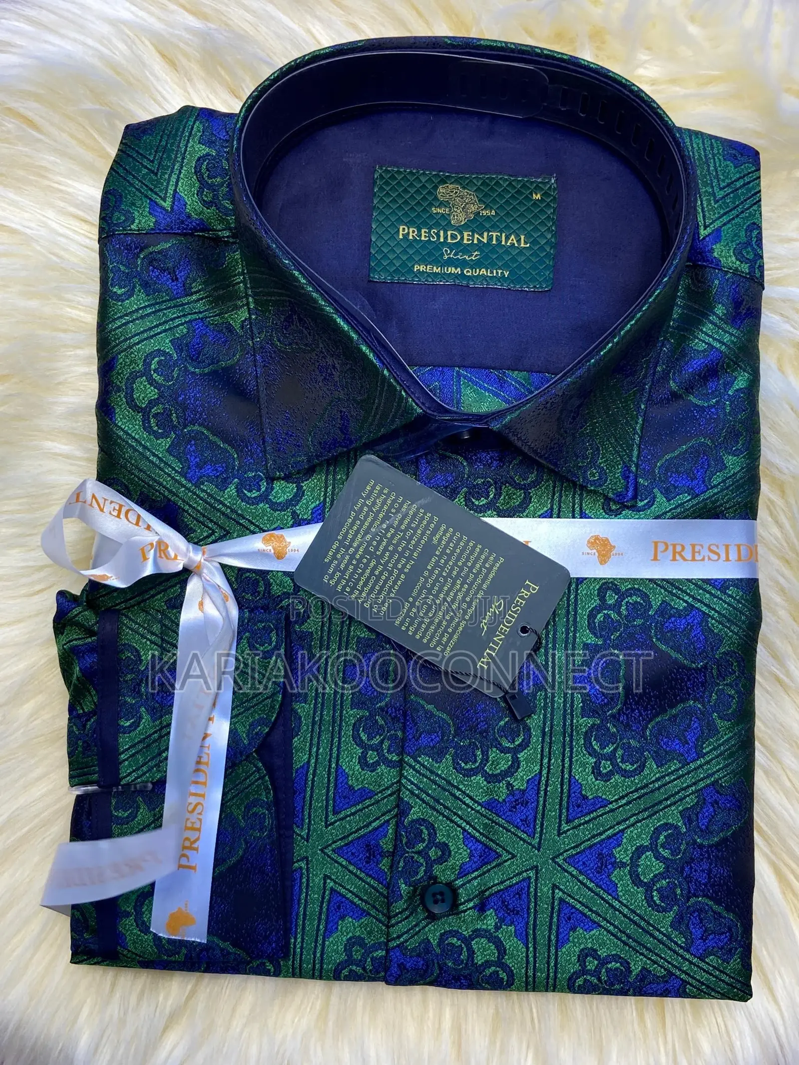 Presidential Men’s Brocade Jacquard Print Shirt