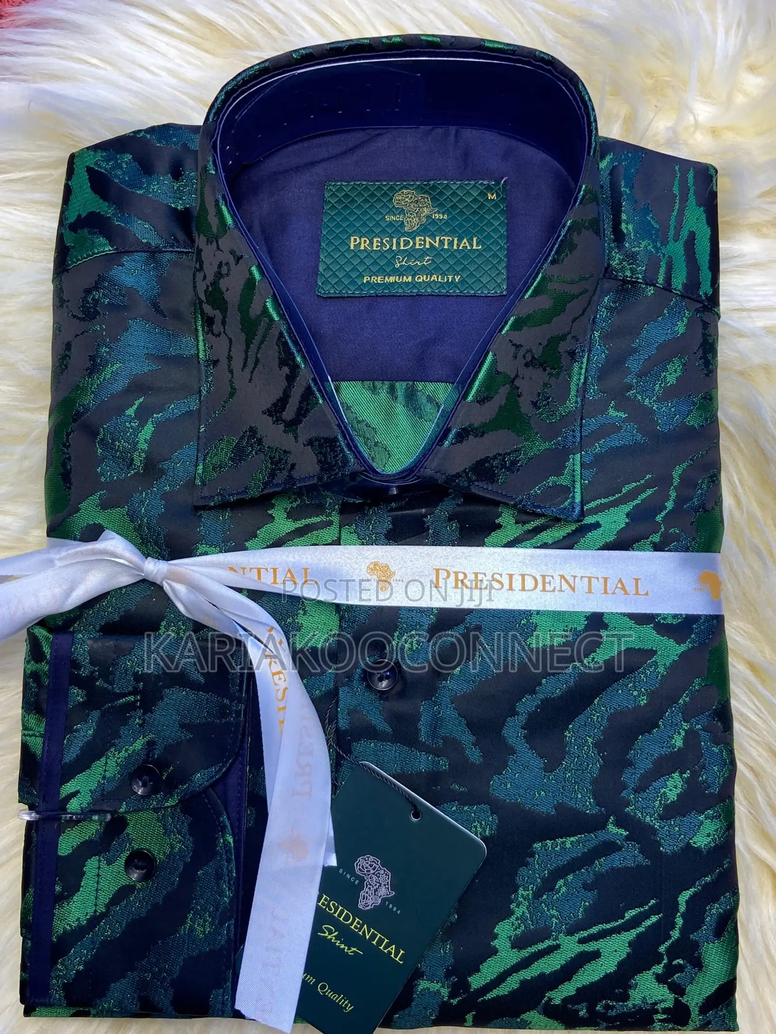 Presidential Men’s Brocade Jacquard Print Shirt