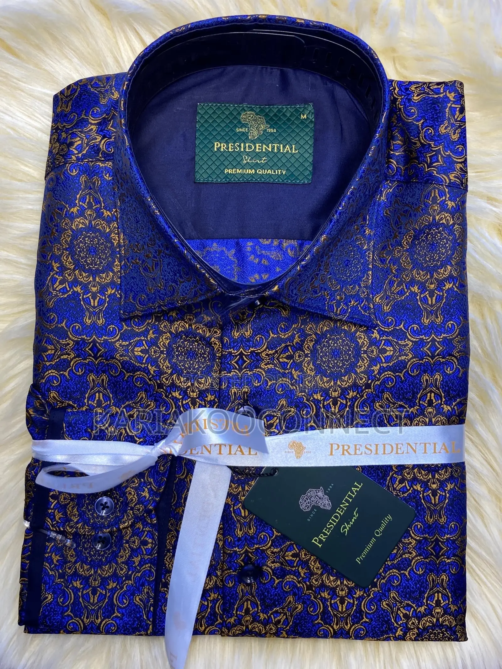 Presidential Men’s Brocade Jacquard Print Shirt