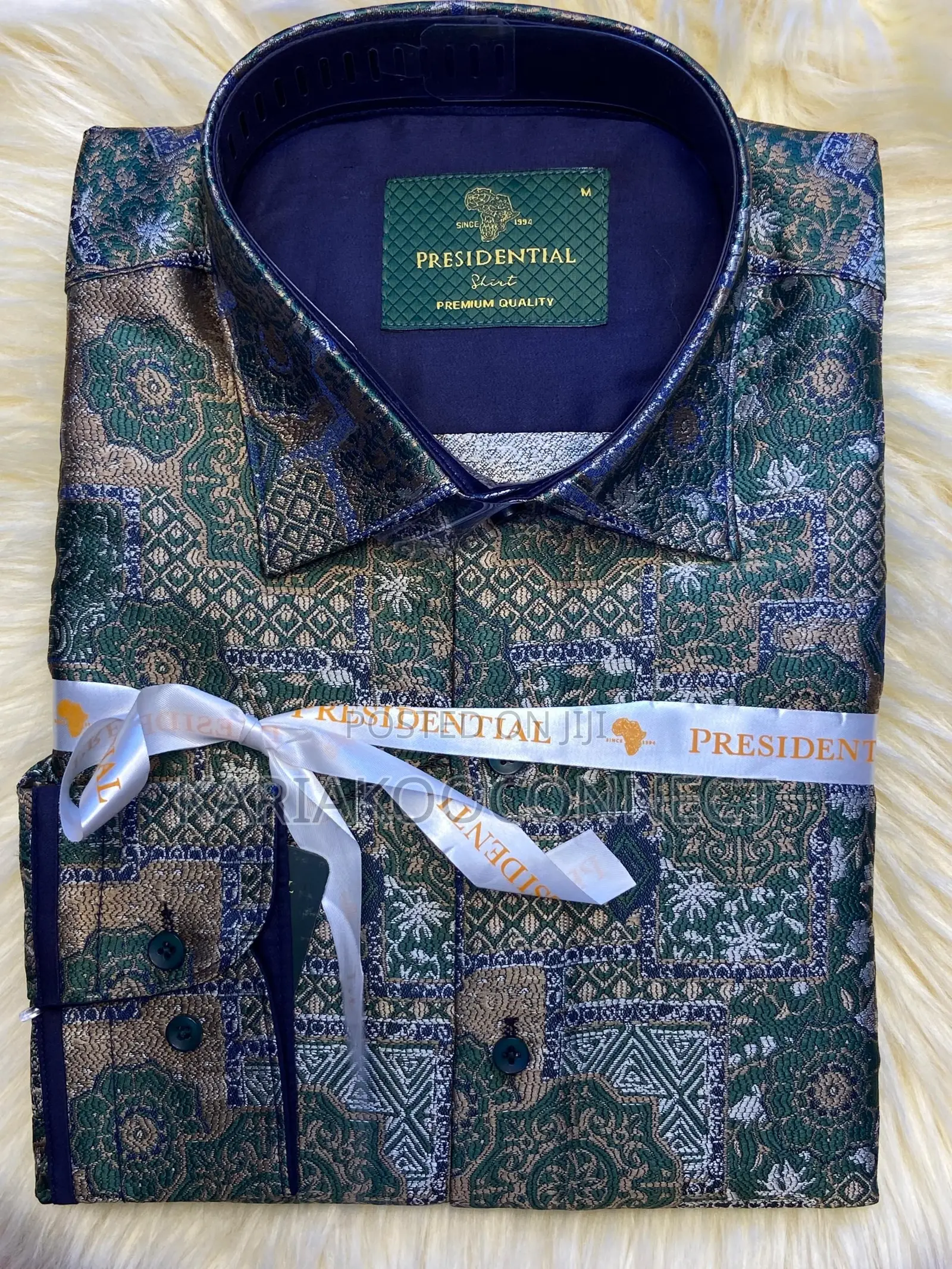 Presidential Men’s Brocade Jacquard Print Shirt