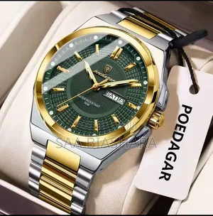Poedagar 869 Quartz Watch Gold Silver Green Watch