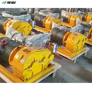 Horizontal Winch 10 Ton Manganese Steel Drum Channel Steel Base