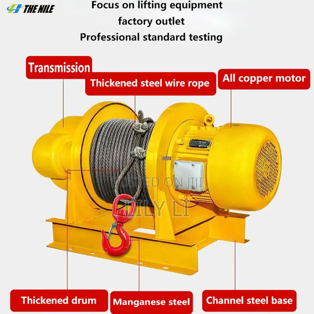 Heavy Duty Horizontal Winch Electric Cable Drum Lifting Equipment