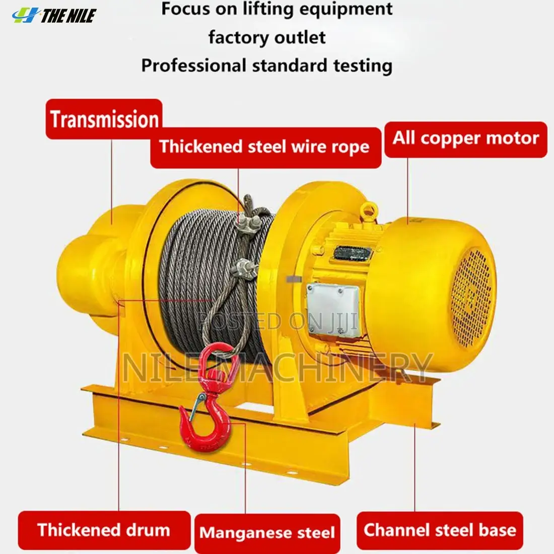 Heavy Duty Horizontal Winch Electric Cable Drum Lifting Equipment
