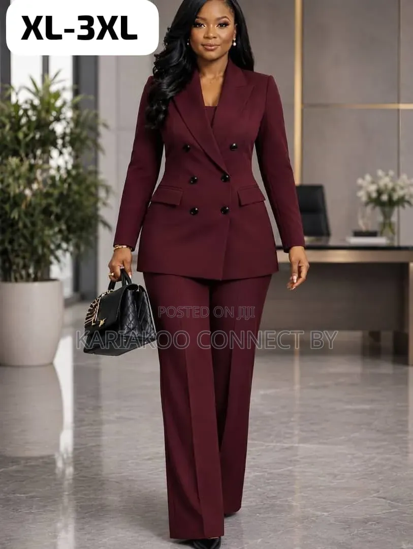 Executive Double-Breasted Women’s Pant Suit🔥👗