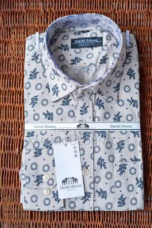 Daniel Alaves Men’s Beige Floral Medallion Print Shirt