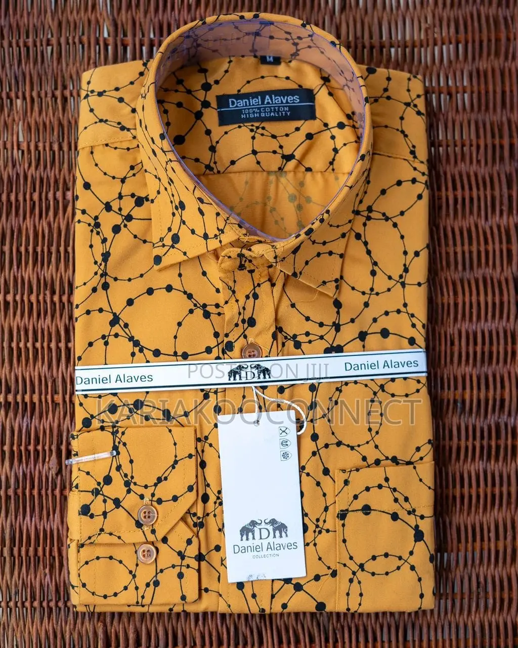 Daniel Alaves Men’s Beige Floral Medallion Print Shirt
