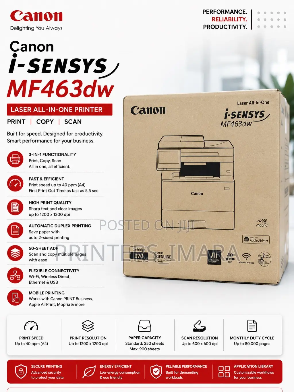 🖨 CANON I-Sensys MF463dw B/W