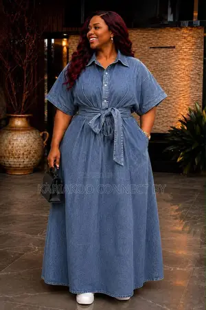 Modern Ladies Belted Jean Dress Collection