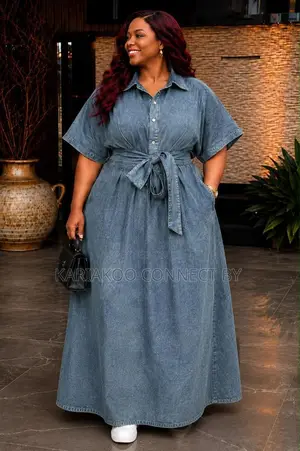 Modern Ladies Belted Jean Dress Collection